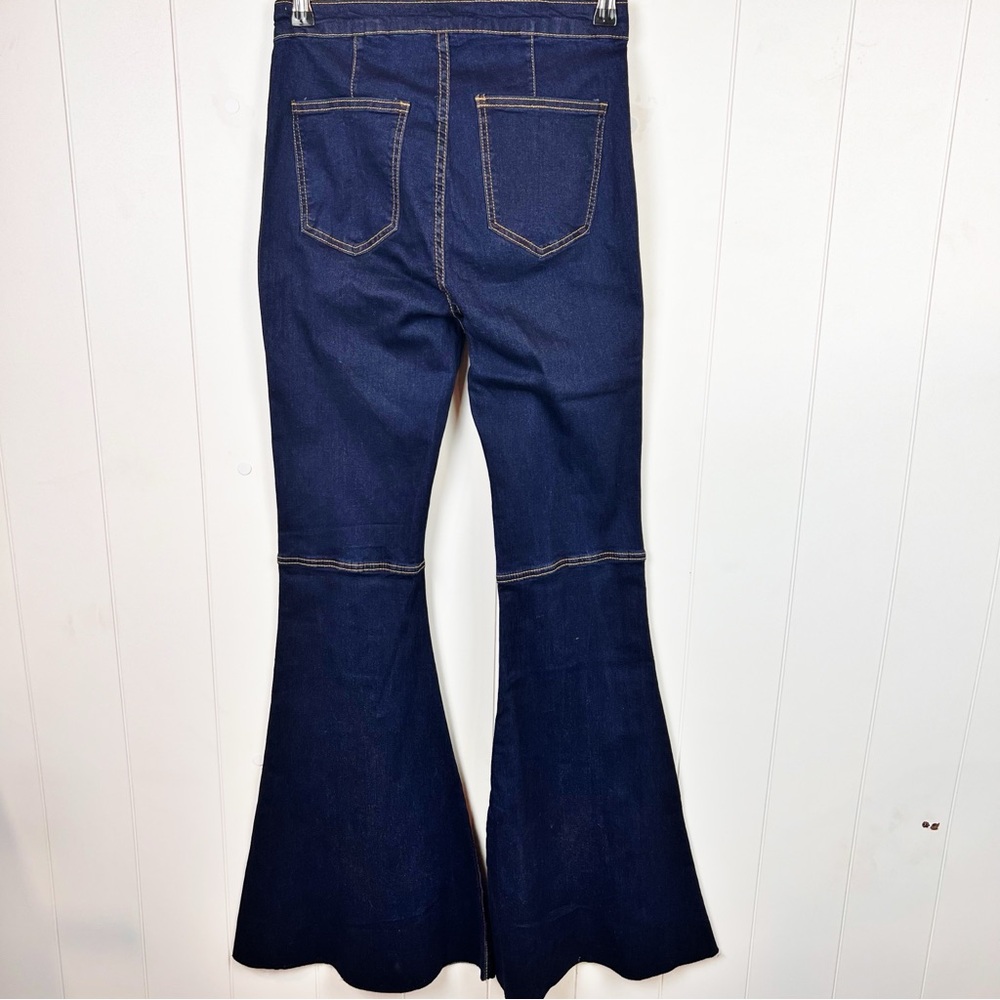 Buddy Love Moonshine High-Waisted Flare Jeans Dark Wash Hippie Festival Size 28 - Picture 3 of 11